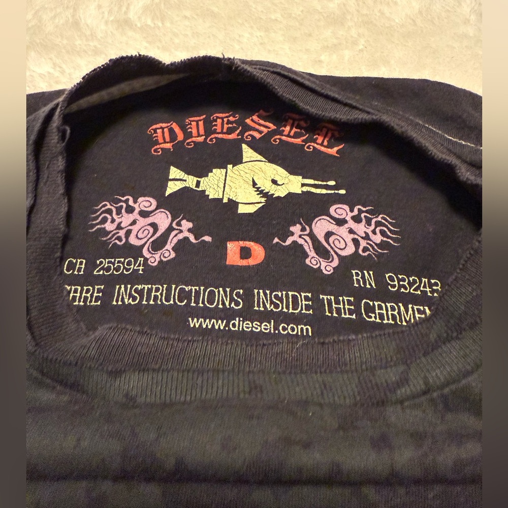 Diesel Charcoal Tee with Red Tag